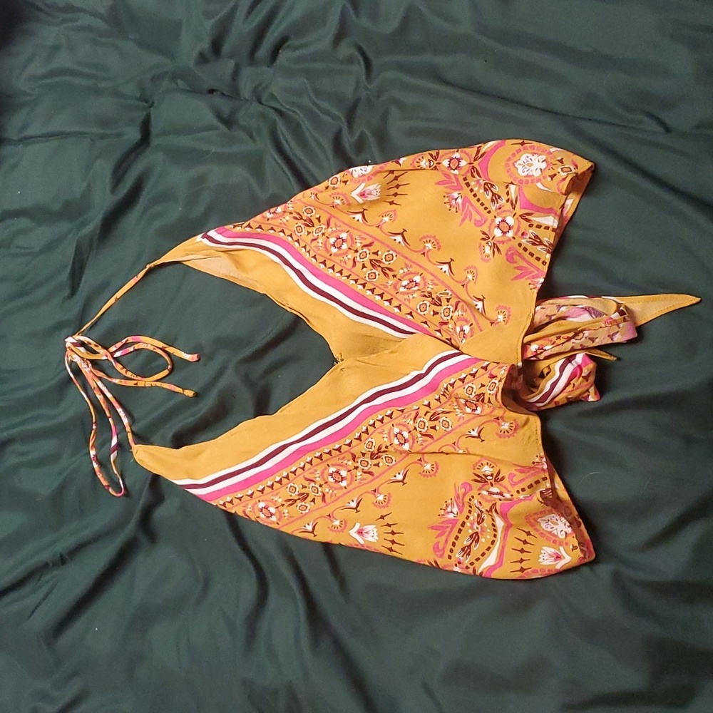 Boho Deep V and Tie Up Back Top